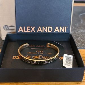 NWT Alex and Ani Love Cuff , Gold and Pink